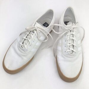 Adidas White Canvas Triple Stripe Lace Up Classic Sneakers
